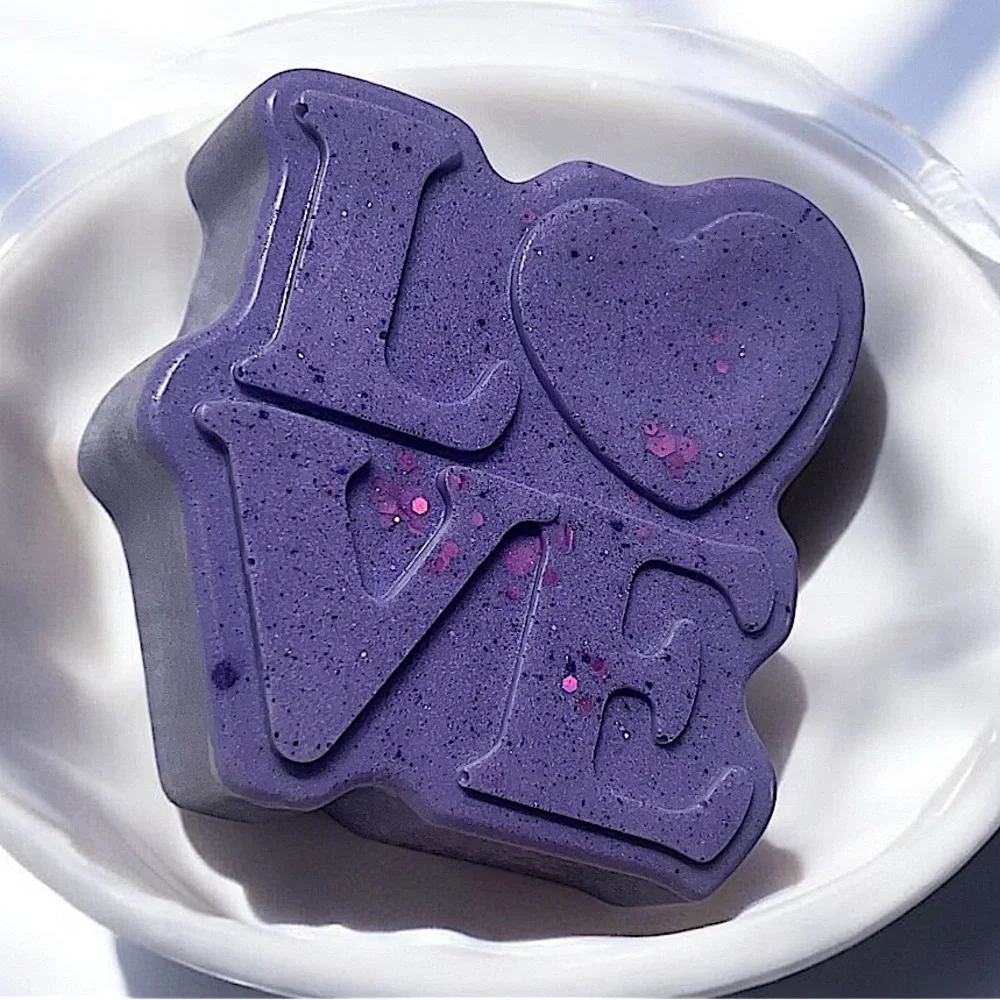 Vanilla handmade Soap 3x3in 6oz purple shea butter & coconut oil based